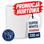 Kubki do sublimacji AA 330 ml białe połysk ceramiczne Standard Super White 36szt.