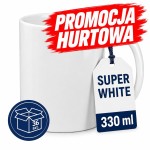 Kubki do sublimacji 330 ml białe połysk ceramiczne Super White 36szt.