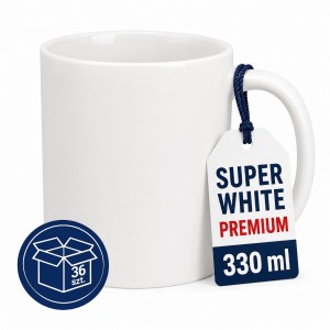 Kubki do sublimacji AAA 330 ml matowe białe ceramiczne Premium Super White 36szt.