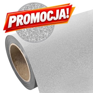 Folia flex brokatowa Glitter SEF Silver 2 srebrna 350mic gruba wyczuwalny brokat