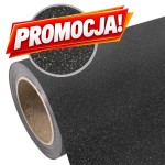 Folia flex brokatowa Glitter SEF Black 3 czarna 350mic gruba wyczuwalny brokat
