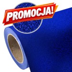 Folia flex brokatowa Glitter SEF Royal Blue 10 niebieska 350mic gruba wyczuwalny brokat