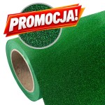 Folia flex brokatowa Glitter SEF Green 6 zielona 350mic gruba wyczuwalny brokat