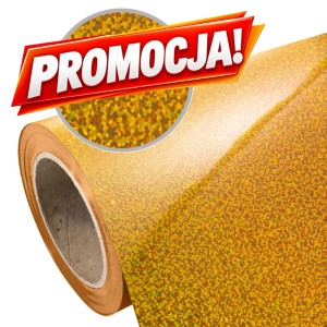 Folia flex holograficzna Plotterfilms Paillettes Gold P410 złota 90mic temp. prania do 40°C