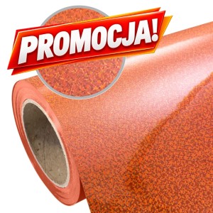 Folia flex holograficzna Plotterfilms Paillettes Orange P370 pomarańczowa 90mic temp. prania do 40°C