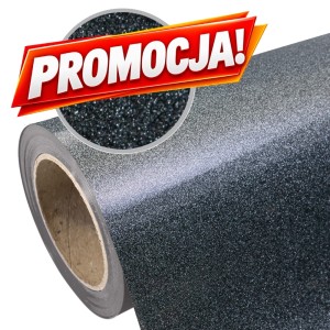 Folia flex brokatowa Plotterfilms Classic Glitter Black G199 czarna 150mic gładka