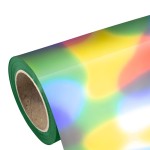 Folia flex metalizowana Rainbow Round Stretch 60mic cienka temp. prania do 40°C