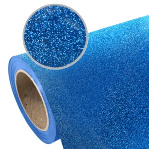 Folia flex brokatowa Glitter SEF Blue 11 niebieska 350mic  gruba wyczuwalny brokat
