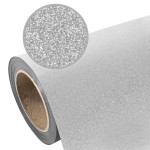 Folia flex brokatowa Glitter SEF Silver 2 srebrna 350mic gruba wyczuwalny brokat